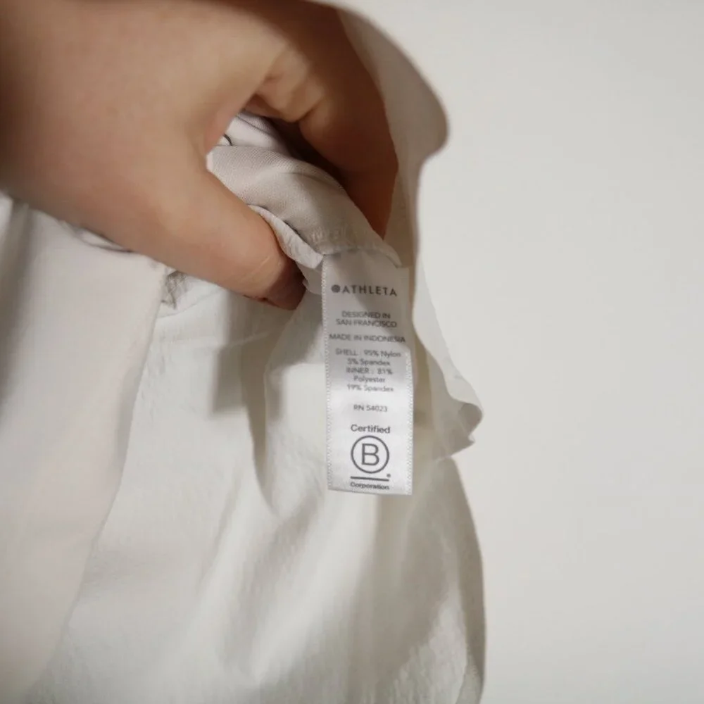 Athleta Crest Skort Womens 14 White Skirt Shorts Athletic Drawstring Workout